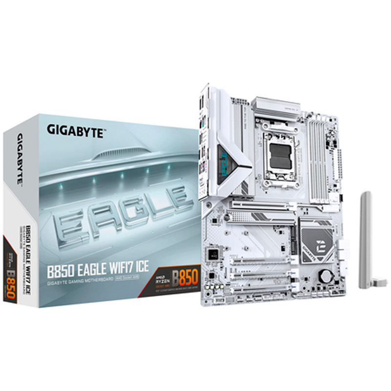 Placa Base GIGABYTE AM5 B850 EAGLE WIFI7 ICE BLANCA DDR5 ATX