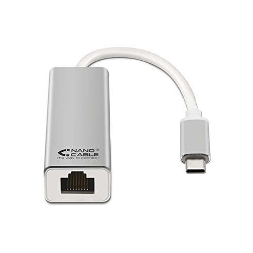 CONVERSOR USB-C ETHERNET GIGABIT 10/100/1000MBPS 15CM PLATA 10.03.0402