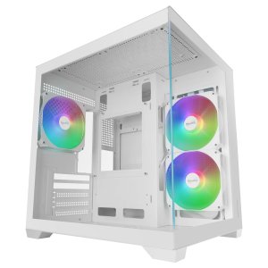 CAJA MICRO ATX MARS GAMING MC-VIEW3W CRISTAL TEMPLADO PANORAMICO ARGB BLANCA