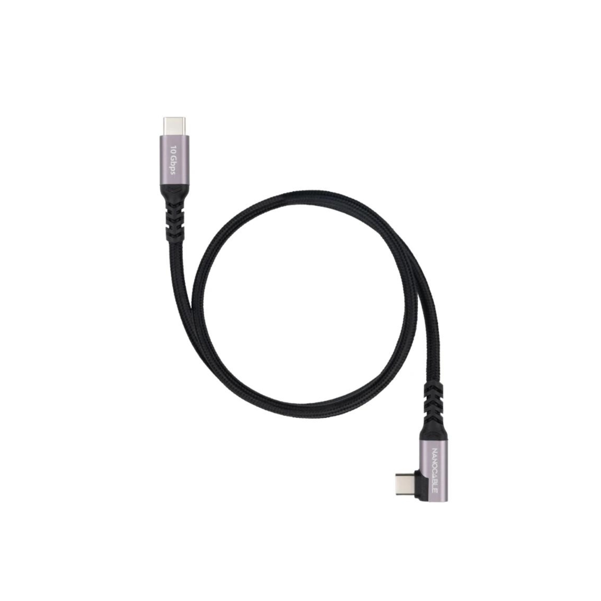 Nanocable Cable USB-C 3.2 GEN2 Acodado 100W 0.5 M