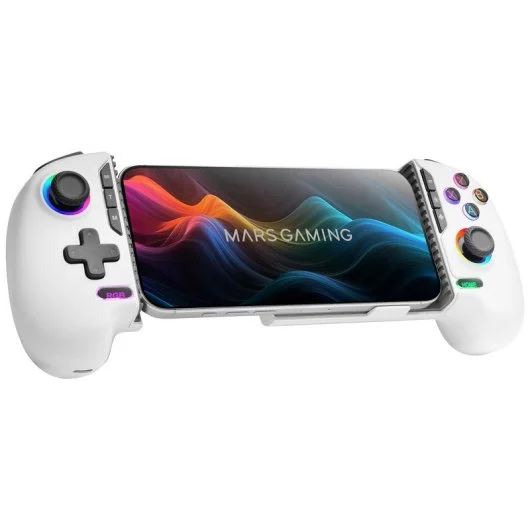 GAMEPAD BLUETOOTH MARS GAMING MGPXPRO BT+USB MULTIPLATAFORMA HALL EFFECT BLANCO