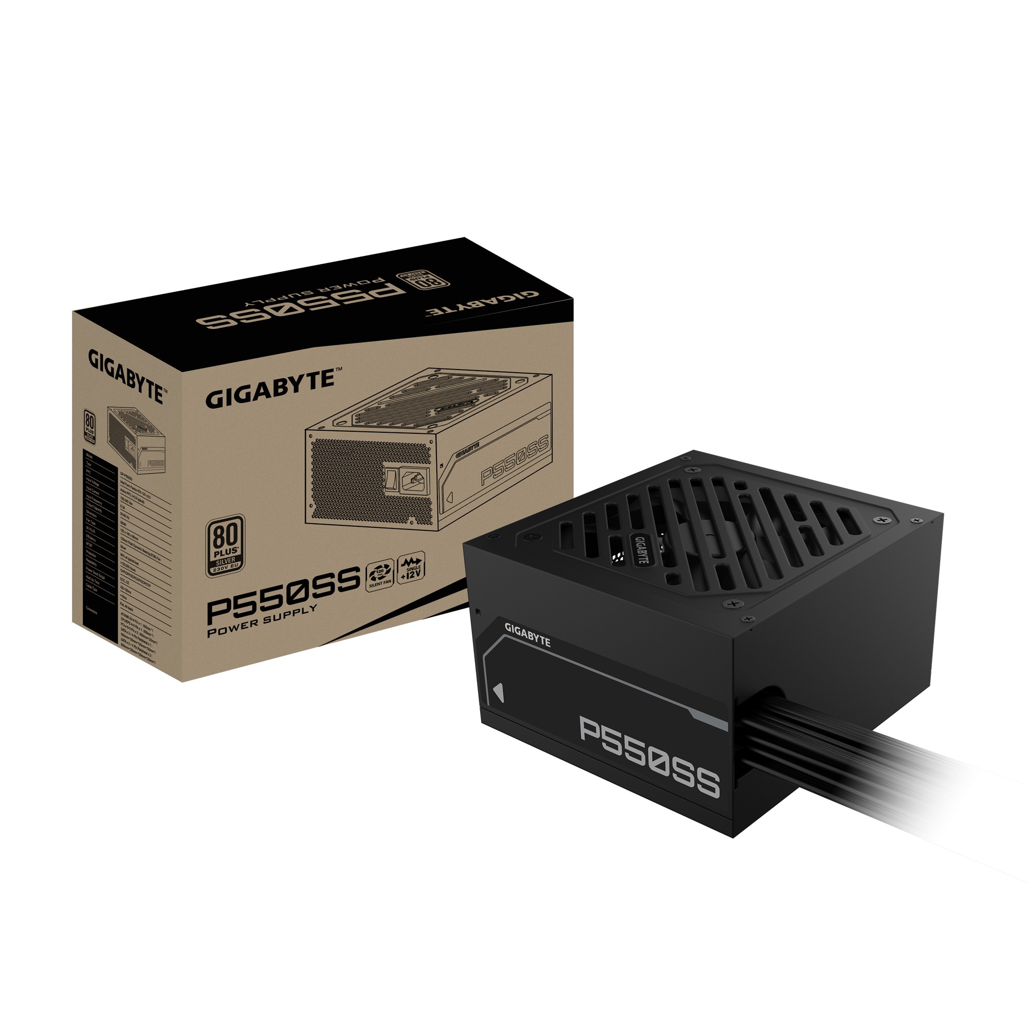 FUENTE ALIMENTACION ATX 550W GIGABYTE 80 PLUS SILVER ATX 3.0 GP-P550SS