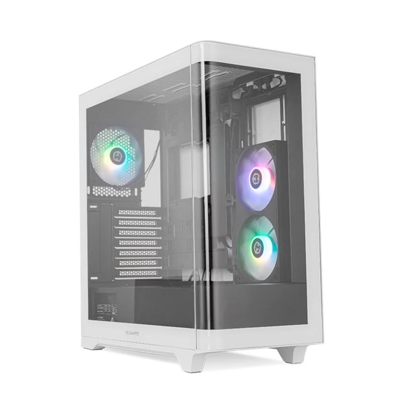 NOX Semitorre HUMMER ETHER Cristal Curvo Negro&Blanco