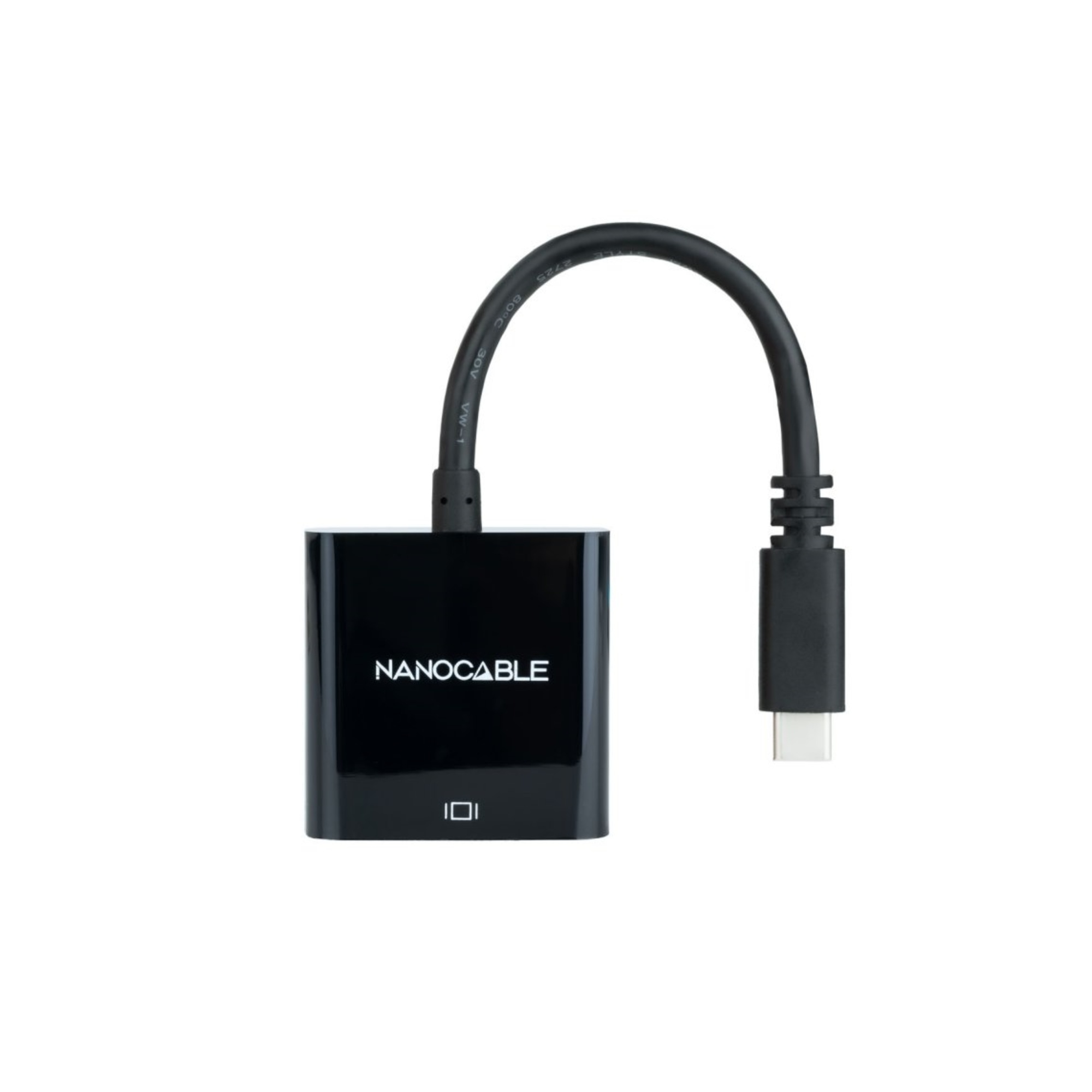 Nanocable Conversor USB-C/M a VGA/H Negro 10cm