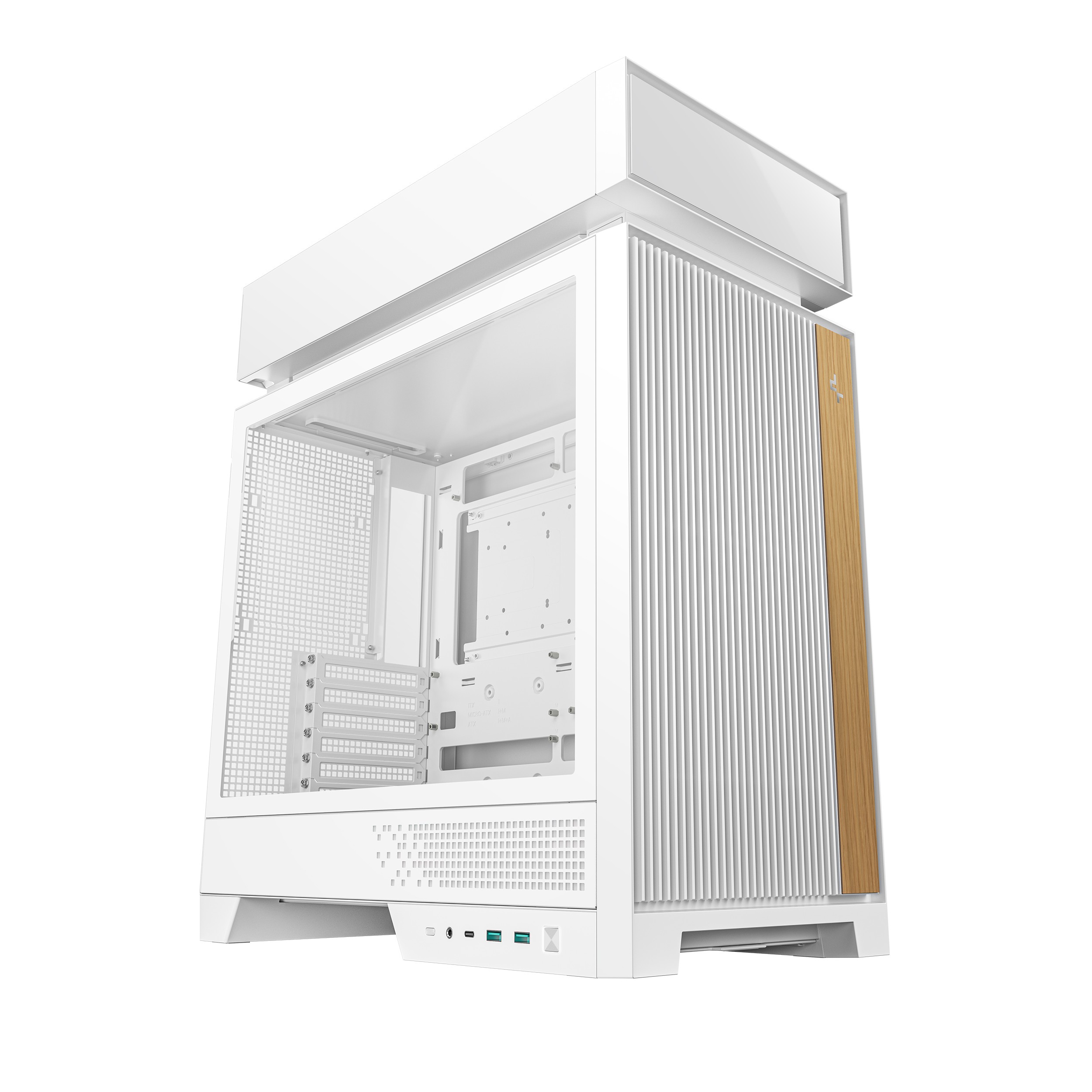 Caja ATX Semitorre Deepcool CL660 WH Cristal Templado ARGB Blanca y Madera
