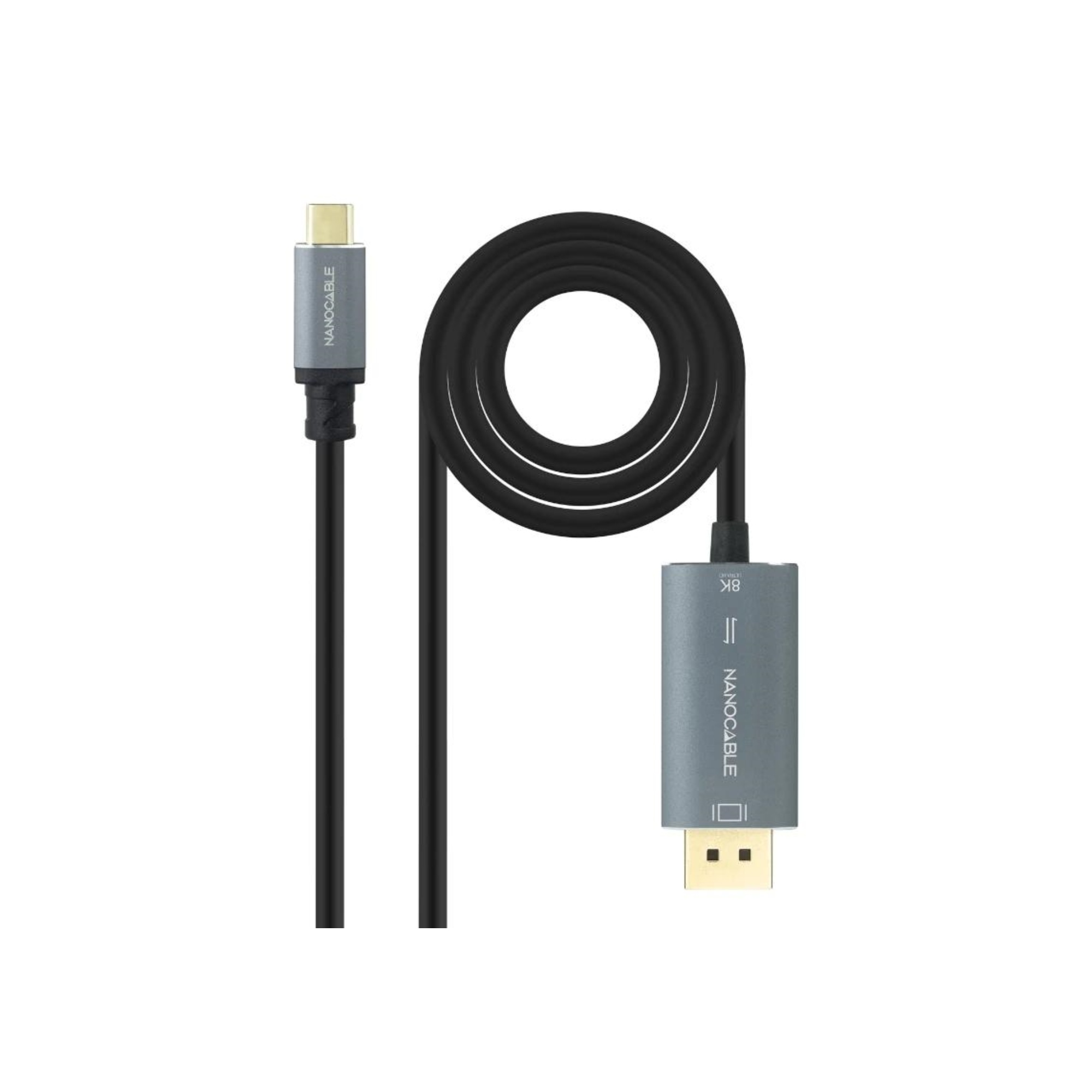Nanocable Cable USB-C/M-DP/M Bidireccional 2 M