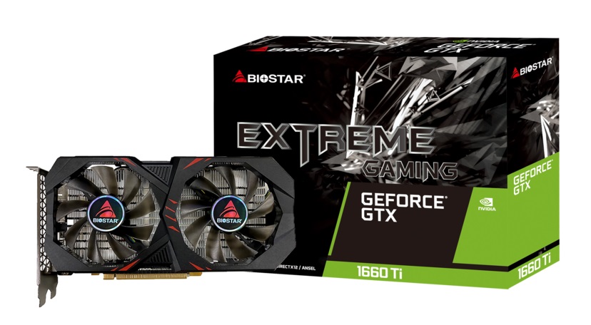 VGA BIOSTAR GTX 1660 Ti 6GB ATX GDDR6 DISPLAYPORT HDMI DVI  CUDA 1536 192BITS