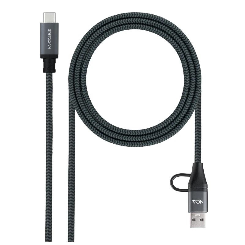 Nanocable Cable USB3.2 100W USB-C+A/USB-C 1,5 M