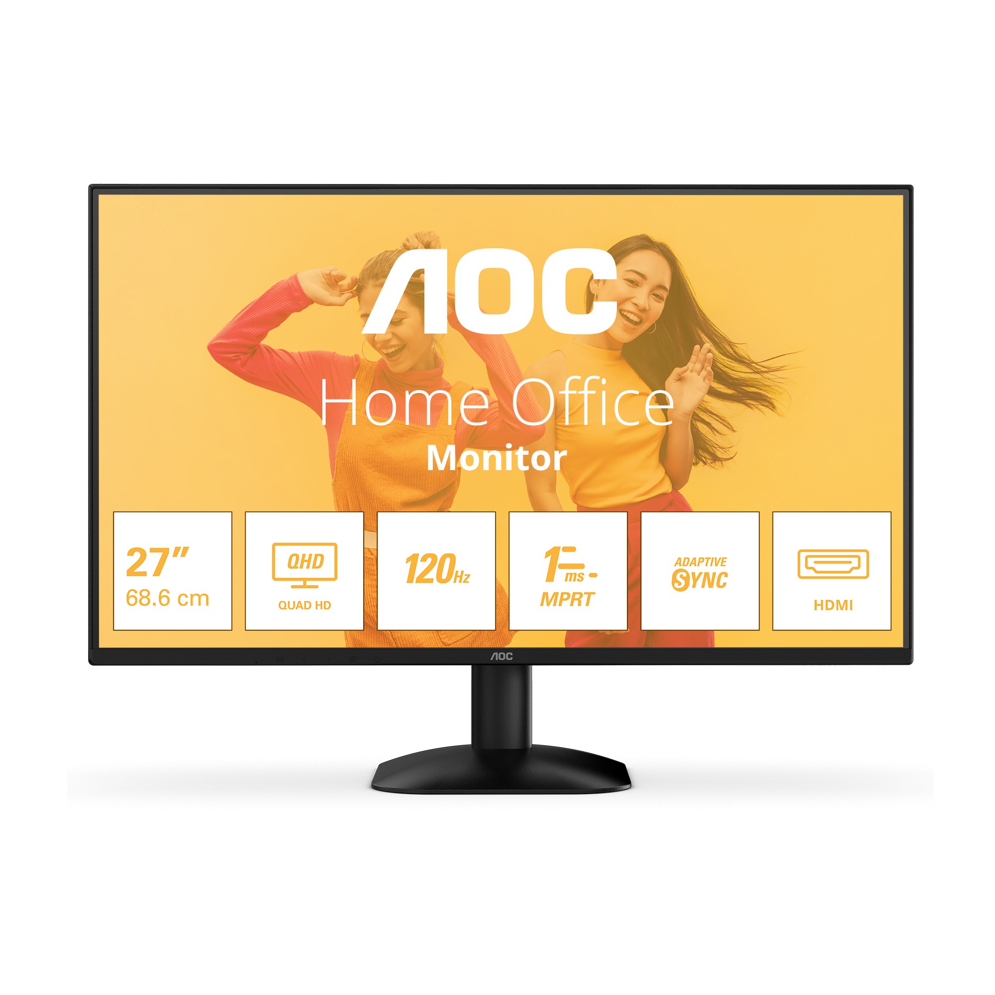 MONITOR 27" DP HDMI AOC Q27B35S3 IPS QHD 2560x1440 4MS 120Hz VESA 100x100 NEGRO
