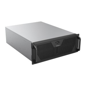 Caja Rack 19" UNYKA 4U Sin Fuente Negra con 6 Bahías y Puertos USB
