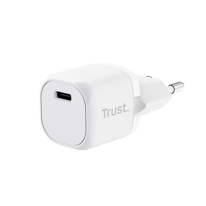 CARGADOR DE PARED TRUST 25205 USB-C 20W COMPATIBLE PD Y PPS 3A COLOR BLANCO