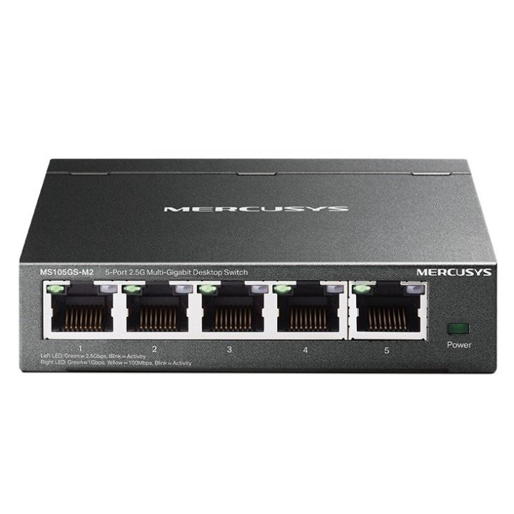 SWITCH NO GESTIONABLE MERCUSYS MS105GS-M2  5P 5x2.5Gb CARCASA METALICA