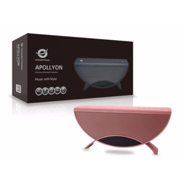 Altavoz Bluetooth portátil Conceptronic Apollyon rojo con radio FM y USB/MicroSD