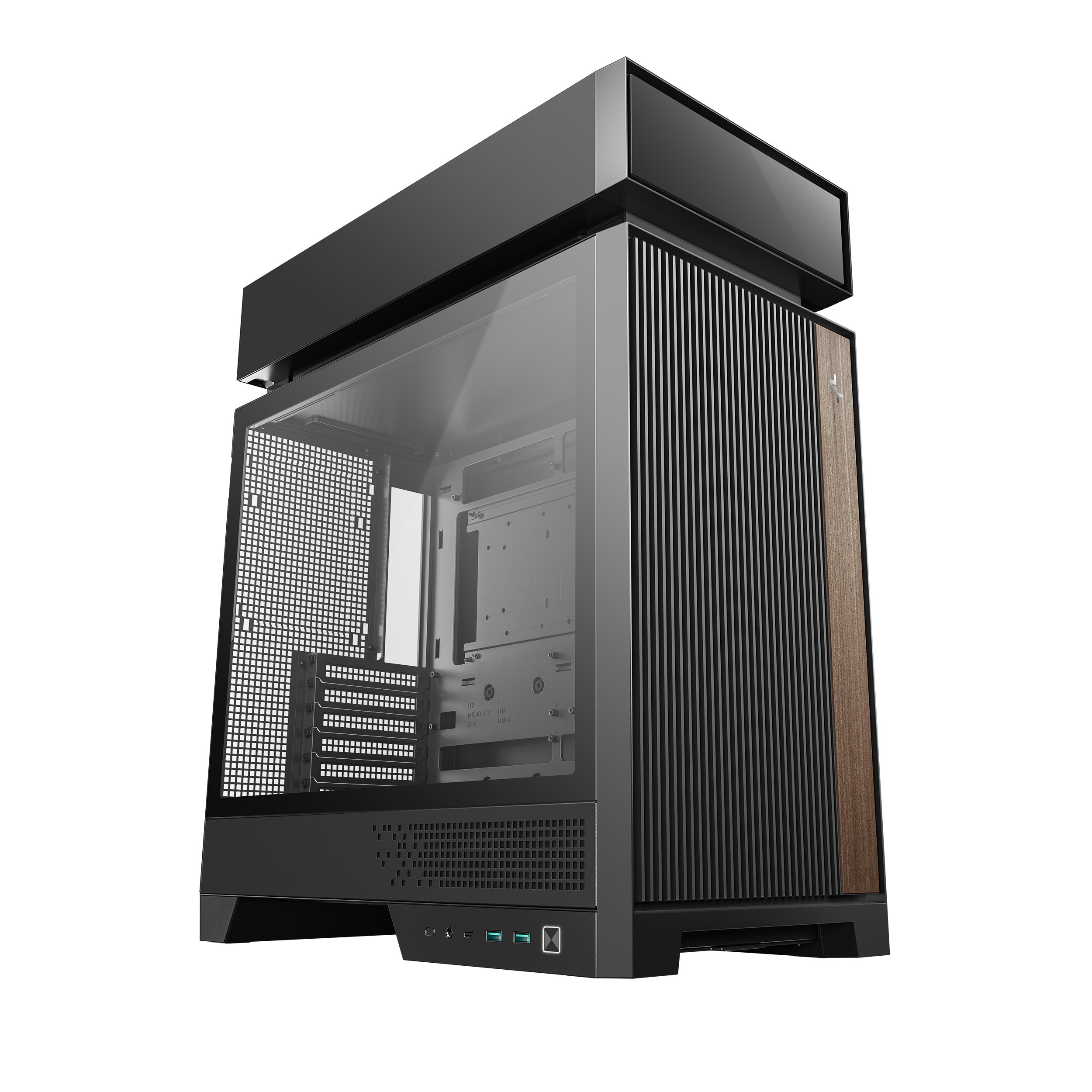 Caja ATX Semitorre Deepcool CL660 Cristal Templado ARGB Negra y Madera