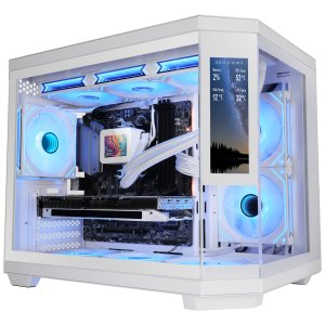 Caja MicroATX Mars Gaming MC3T Core LCD Blanco Cristal Templado