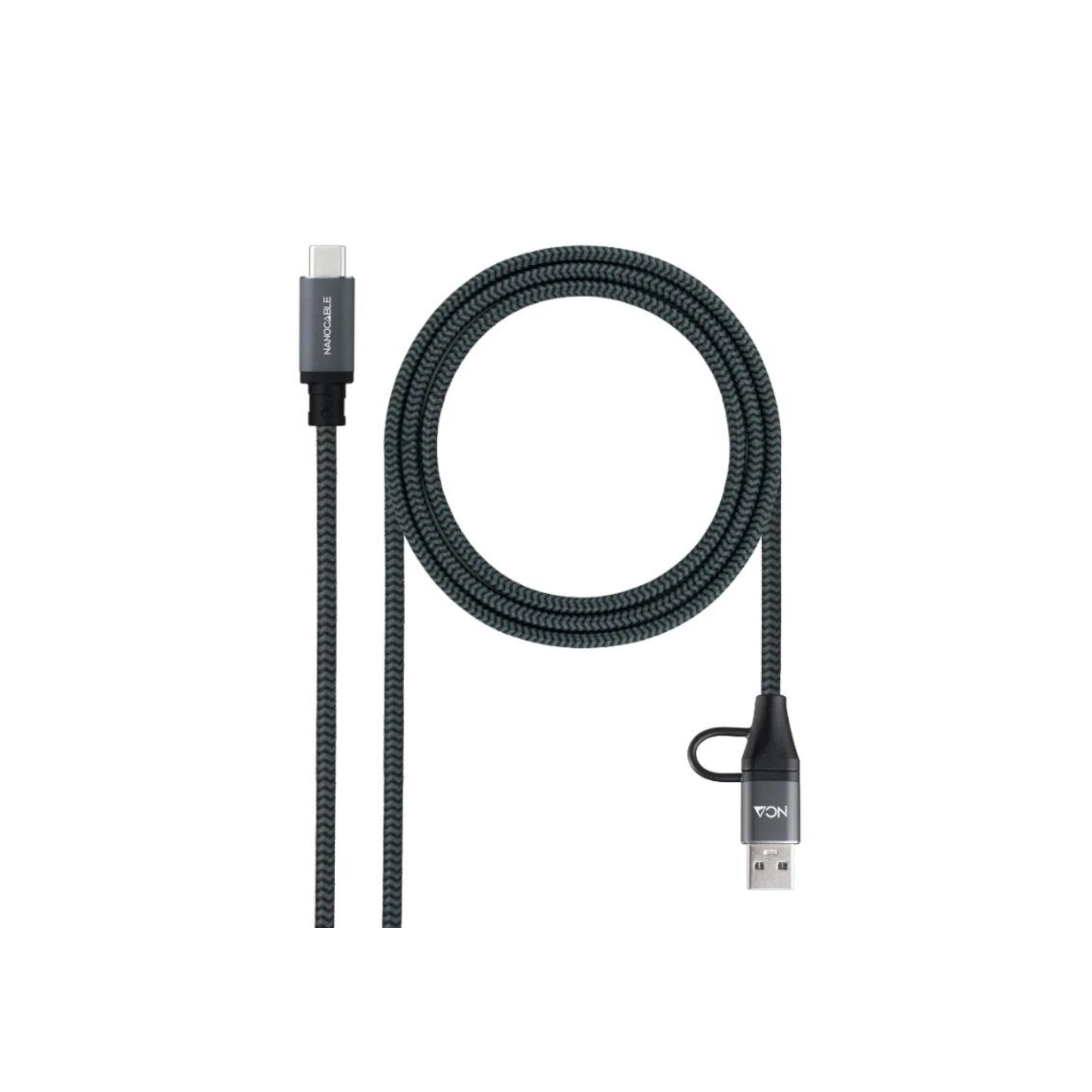 Nanocable Cable USB3.2 100W USB-C+A/USB-C 2 M