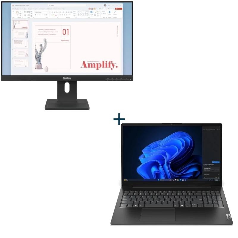 Lenovo V15 i3 8GB 512 W11 15"+ monitor 24"