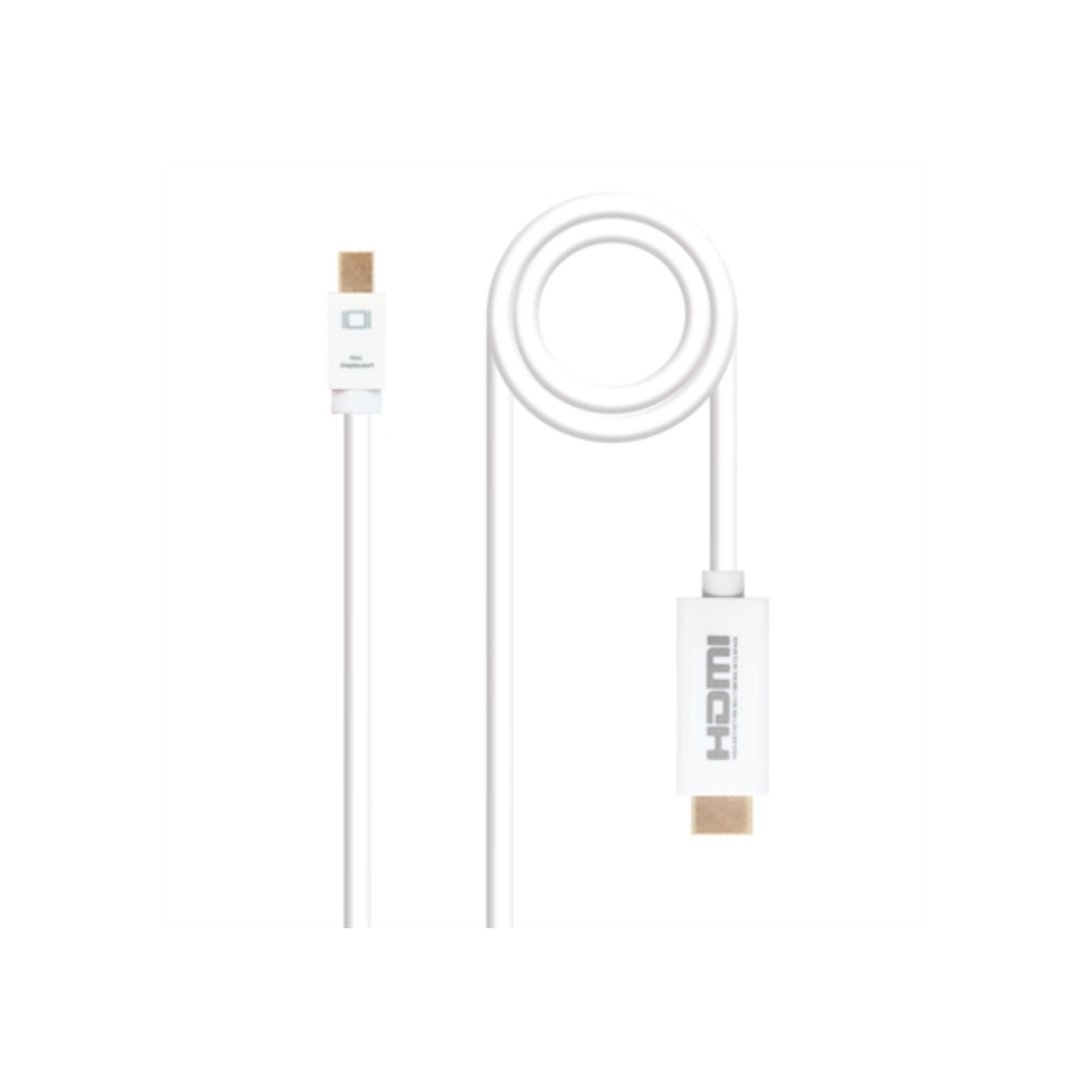 Nanocable Cable Conversor Mini DP/ HDMI 2 M Blanco