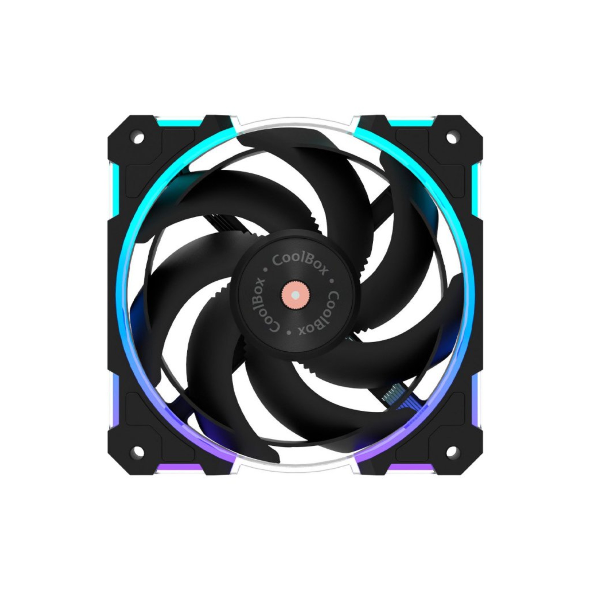 VENTILADOR 12CM COOLBOX X12 RING PWM NEGRO ARGB