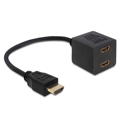 DELOCK Adaptador HDMI con Ethernet M a 2XH